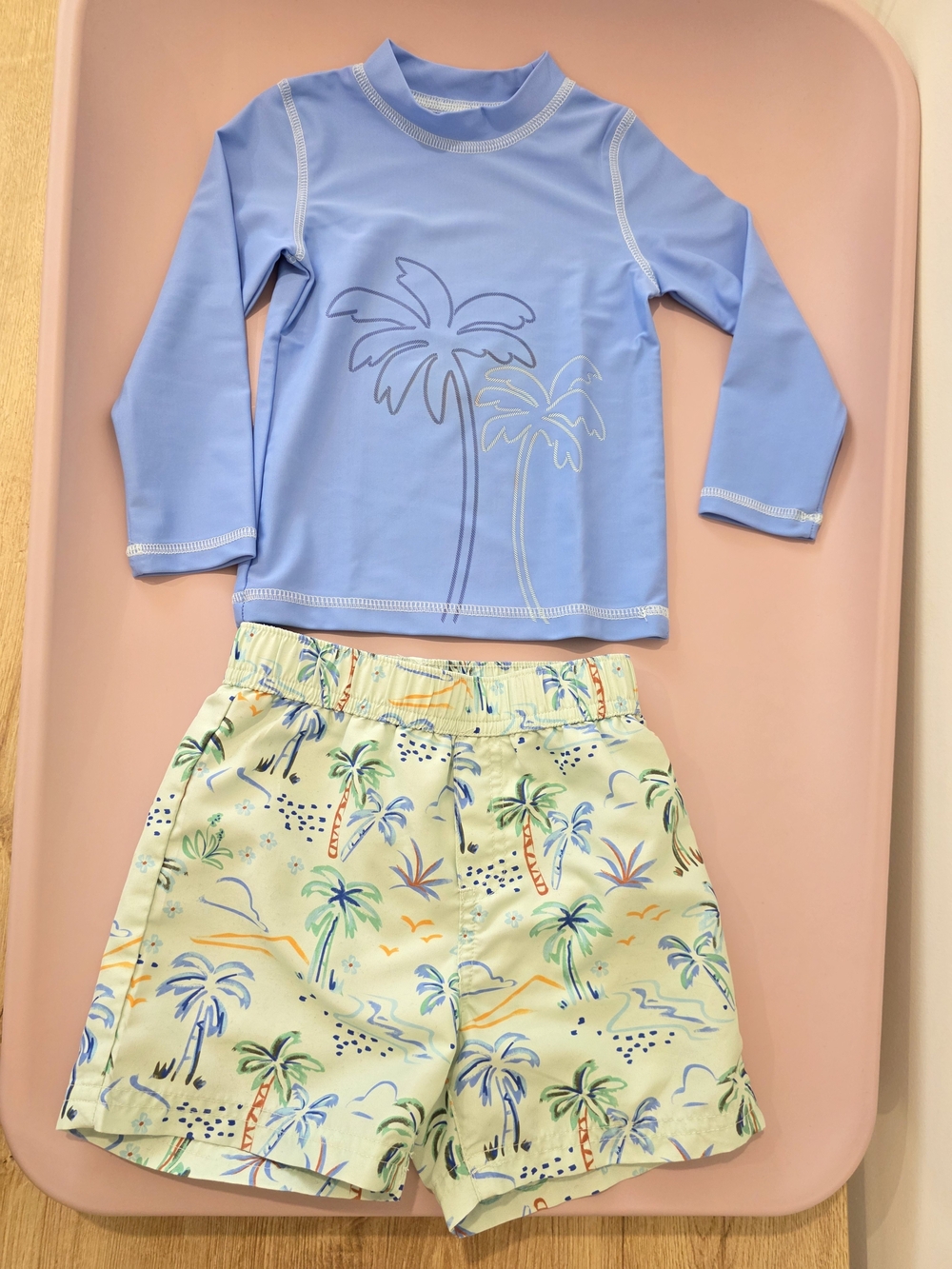 Little Me Boys 2-Piece Rash Guard & Swim Trunks Set – 24M